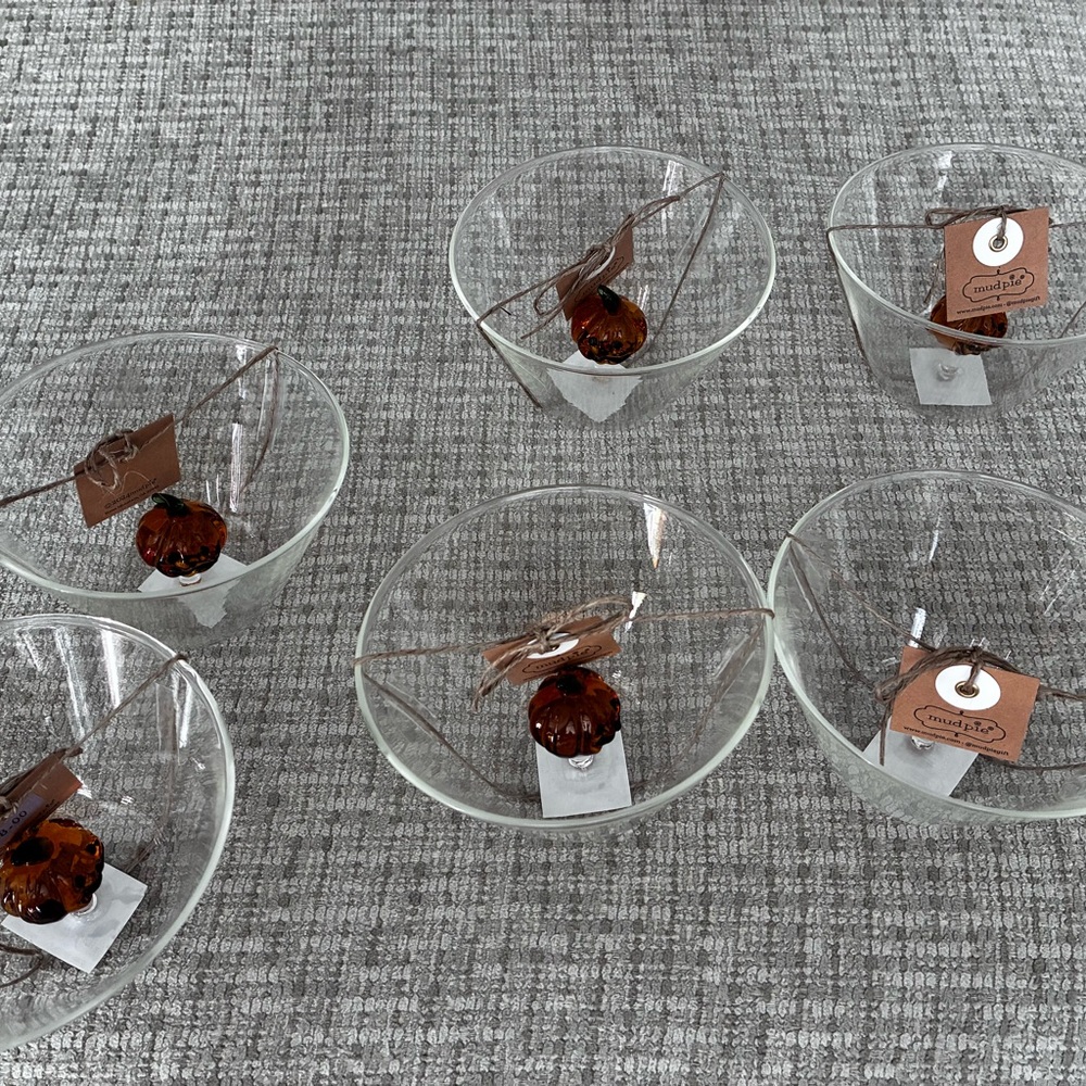 MUDPIE Set of 6 Clear Glass Halloween Bowls